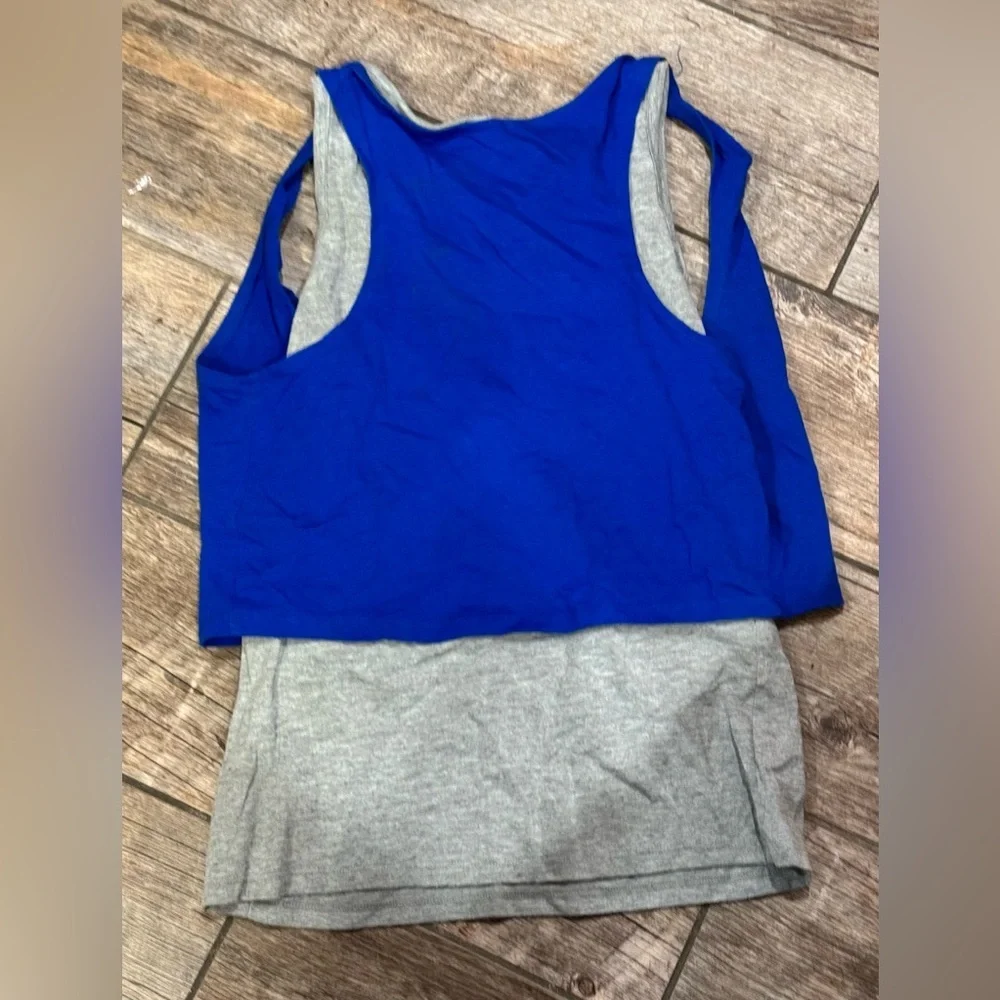 Justice Blue and Gray Layered Tank Top​